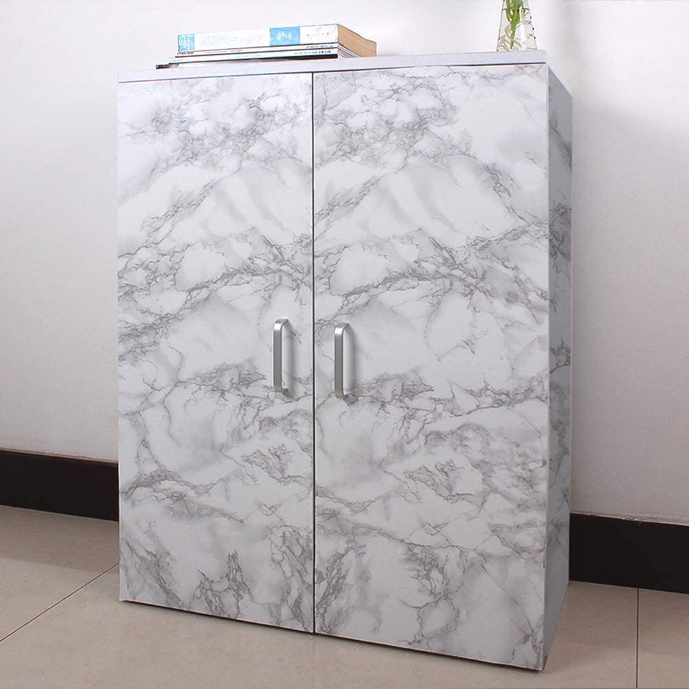 SELF ADHESIVE BLACK & WHITE MARBLE SHEET FOR KITCHEN / WATERPROOF ANTI OIL & HEAT RESISTANT WALLPAPER SHEET